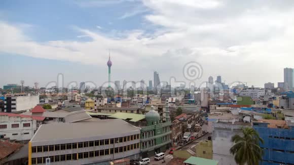 科伦坡老城背景是斯里兰卡的摩天大楼视频的预览图