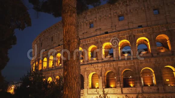 罗马古罗马竞技场之夜视频的预览图