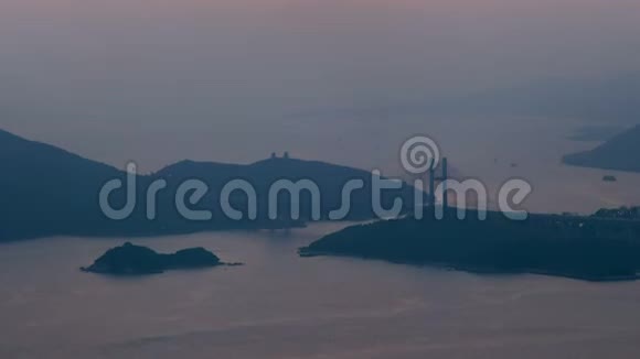 夕阳西下港香港视频的预览图