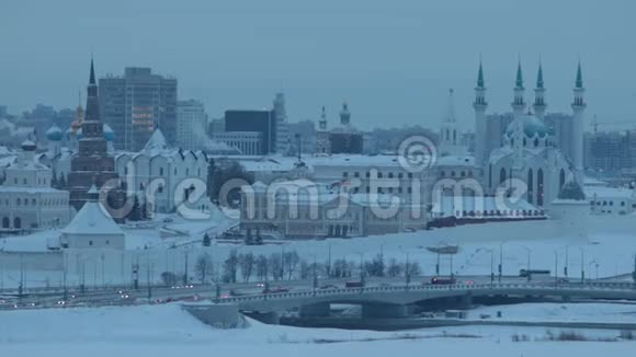 喀山的景色主要地点中央清真寺喀山市中心视频的预览图