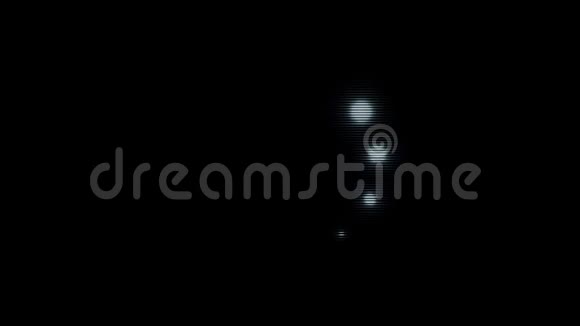 加载白色圆圈图标的小闪烁球移动在黑色背景单色动画发光点视频的预览图
