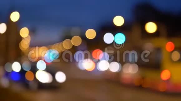Bokeh市的交通灯在定时视频的预览图