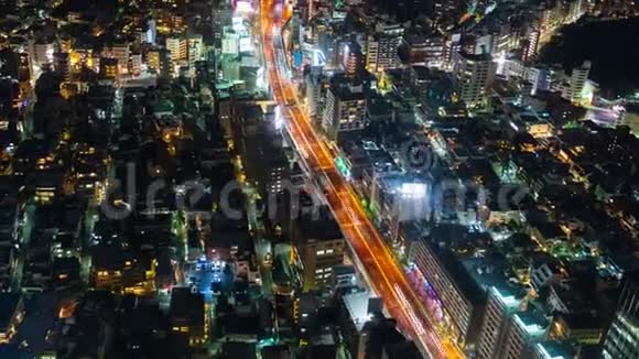 大都会高速公路的时间间隔日本东京3Shibuya线和夜间城市视频的预览图