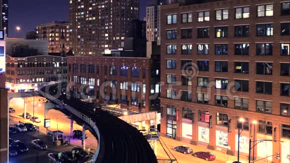 芝加哥城市列车时间推移城市交通视频的预览图