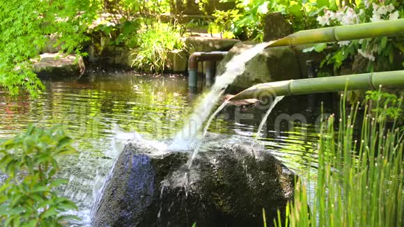 日本竹子喷泉摄影视频的预览图