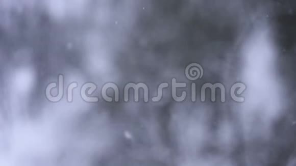 厚厚的积雪缓缓落下冬天的背景视频的预览图