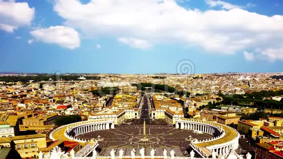 梵蒂冈的主要广场有方尖碑俯视视频的预览图