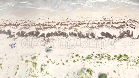 在墨西哥坎昆附近的Blanca岛海岸和海洋上空拍摄视频的预览图