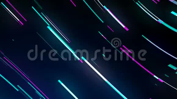 明亮的霓虹灯线环现代霓虹灯技术模仿夜间道路的运动三维计算机生成的背景视频的预览图