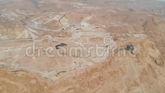 飞行围绕马萨达要塞区以色列南区死海区以色列南区古代犹太人视频的预览图