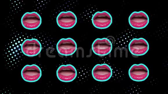 最小的运动设计艺术嘴唇动画视频的预览图