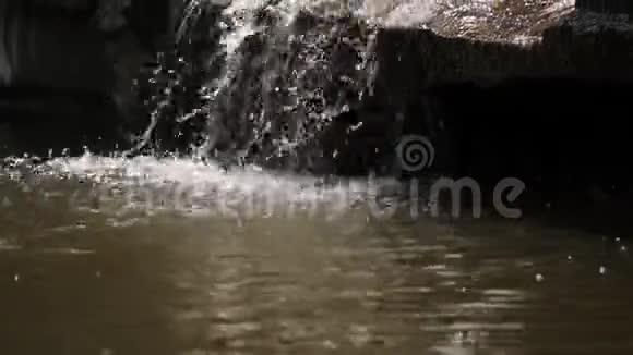 乡间别墅里的小型人造瀑布视频的预览图