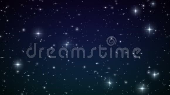 天空中的星星循环动画美丽的夜晚闪烁的照明弹高清1080视频的预览图