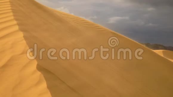 沙漠里的大风沙丘上的沙吹视频的预览图