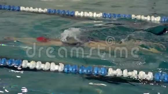 动作女运动员以蛙泳的方式游泳视频的预览图