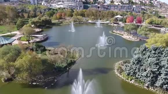 一个的斯坦布巴切谢尔戈莱特鸟瞰池塘视频的预览图