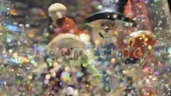 圣诞雪球灯笼和抽象照明背景视频的预览图