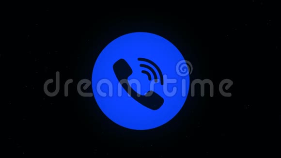 手机图标被喷在网络空间的点点滴滴上动画黑色背景上的彩色手机图标视频的预览图