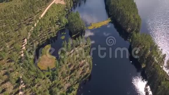 瑞典湖有许多岛屿视频的预览图