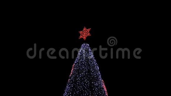 圣诞树灯在夜晚喜庆视频的预览图