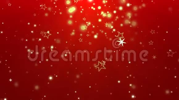 抽象金波克和雪花飘落新年快乐圣诞快乐背景闪亮视频的预览图