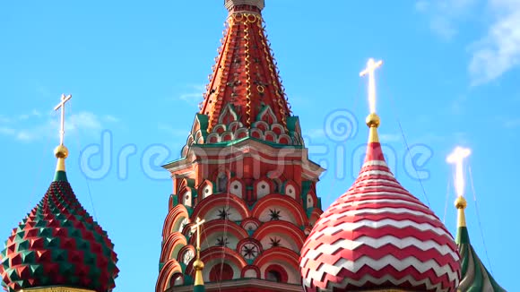 俄罗斯莫斯科红场圣巴西尔大教堂详情视频的预览图