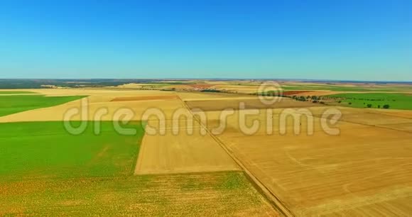 从空中俯瞰美丽的农田全景视频的预览图