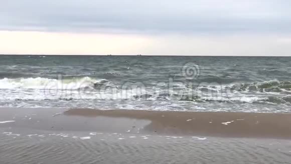 海滩上的黑海海浪视频的预览图