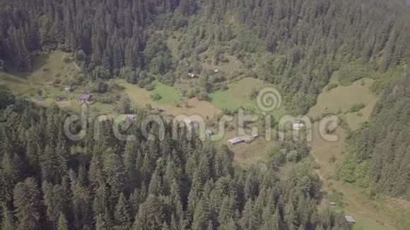 空中夏景前往喀尔巴阡山中的喀尔巴阡村乌克兰视频的预览图