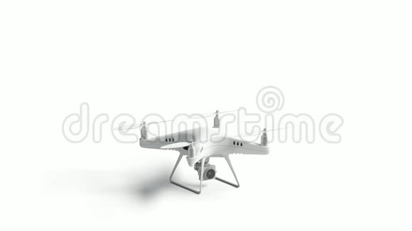 空白白色四机架和飞行模型循环开关视频的预览图