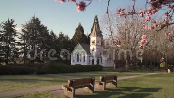 教堂和樱花多莉拍摄4UHDK视频的预览图