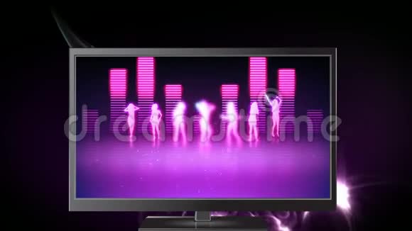 电脑显示数字动画舞蹈视频视频的预览图