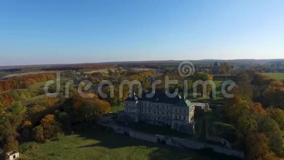 空中射击闹鬼的城堡从鸟瞰鬼鬼祟祟的城堡视频的预览图