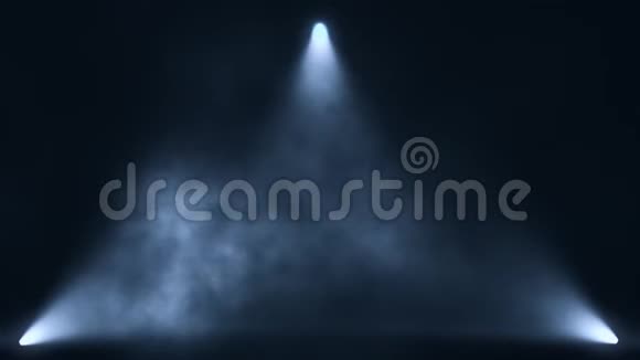 白三角舞台灯光和烟雾VJ循环运动背景视频的预览图