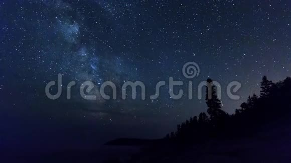 银河穿越天空的延时视频视频的预览图
