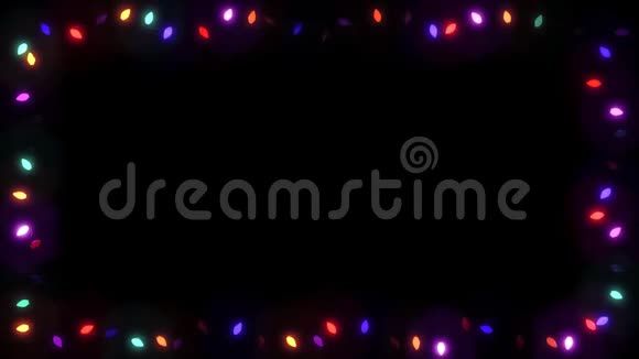 圣诞灯架加兰灯泡彩色01视频的预览图
