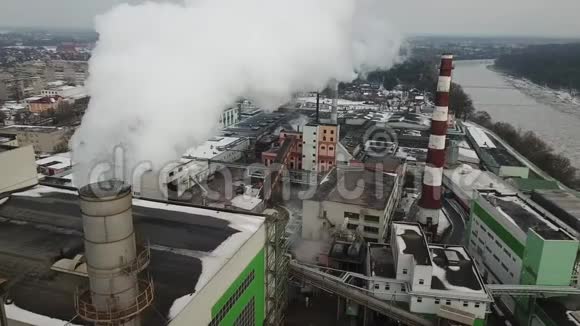 空气污染概念火电厂工业景观环境污染废弃物视频的预览图