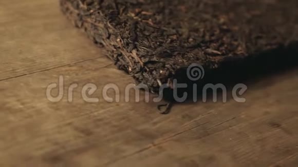 中国黑茶刀木桌高清镜头视频的预览图