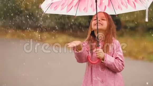 下雨时小女孩在伞下视频的预览图