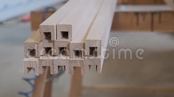木制家具细节背景木工木工木作坊视频的预览图