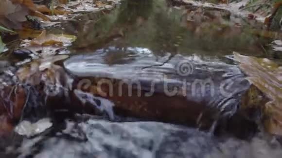 水流在岩石中间视频的预览图