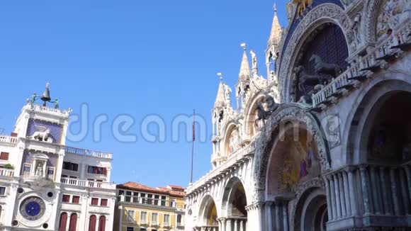 欧洲意大利威尼斯圣马可教堂位于圣马可广场视频的预览图