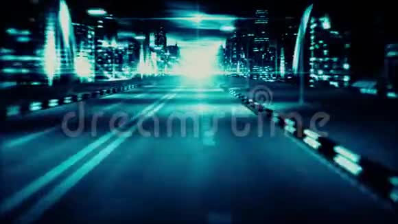 3蓝夜城路VJ环路运动图形背景视频的预览图