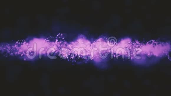 背景紫色运动黑色背景上有星星的宇宙金色尘埃粒子的运动抽象视频的预览图