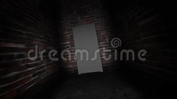 黑暗走廊里神秘的门禁门视频的预览图