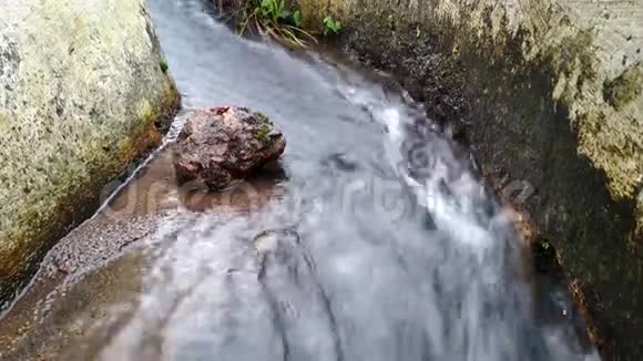 清澈的水流和河石视频的预览图