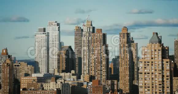 纽约市天际线的时间流逝曼哈顿4k视频的预览图