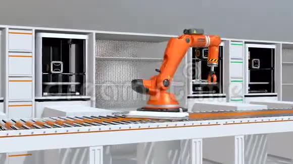 3D打印机和生产线上的机械臂视频的预览图