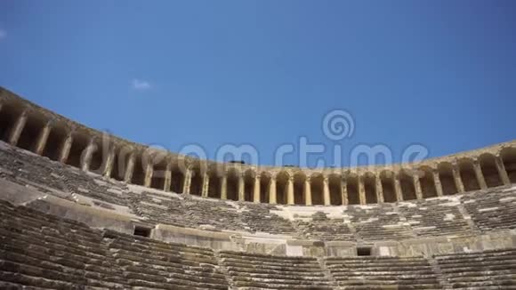 古代圆形剧场的广角景观视频的预览图