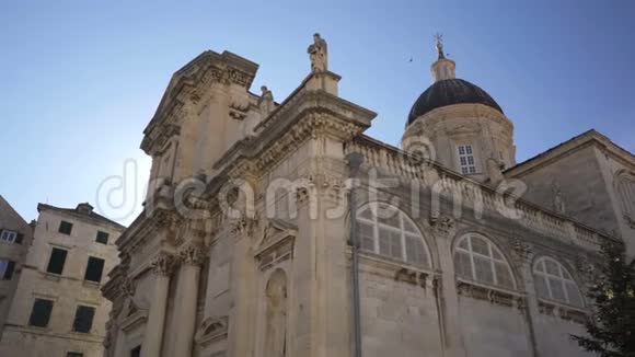 圣母玛利亚大教堂或杜布罗夫尼克大教堂罗马天主教大教堂和主教教区所在地视频的预览图
